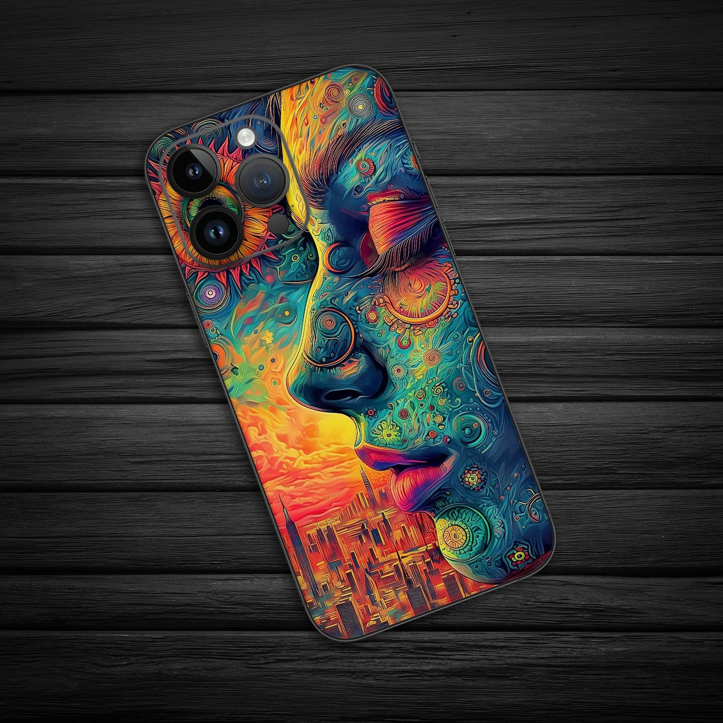 Wrapie Colorful Psychedelic Art Mobile Skin
