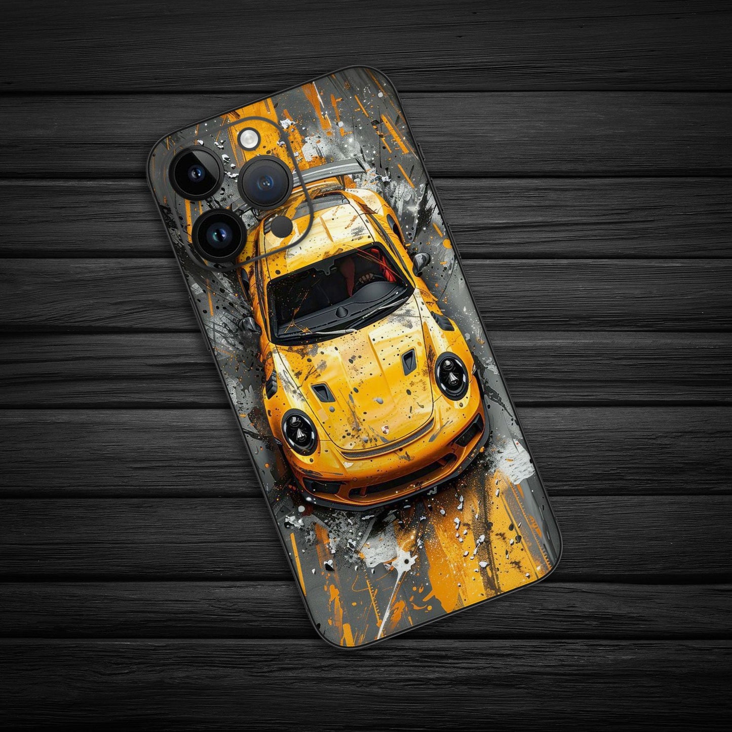 Wrapie Yellow Porsche Car Mobile Skin