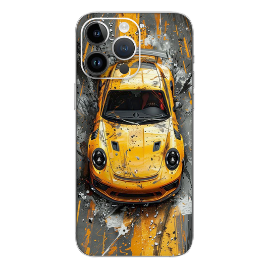 Wrapie Yellow Porsche Car Mobile Skin