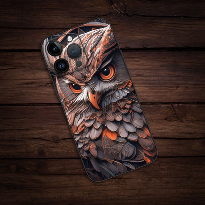 Wrapie Feather Cute Owl Mobile Skin
