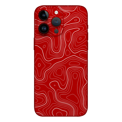 Wrapie Red Topography Art Mobile Skin