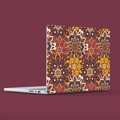Wrapie Traditional Flower Print Art Laptop Skin