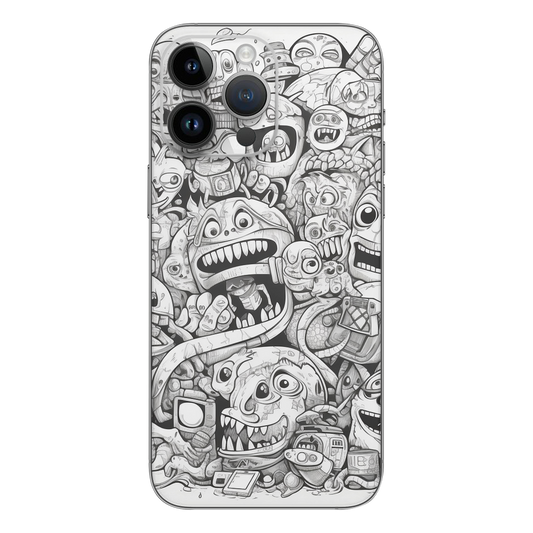 Monsters Doodle Mobile Skin - Monsters Doodle Cover - Wrapie
