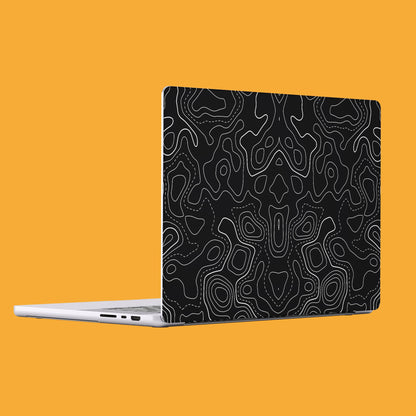 Wrapie Topographic Black Abstract Laptop Skin