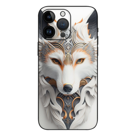 Wrapie Golden White Wolf Mobile Skin