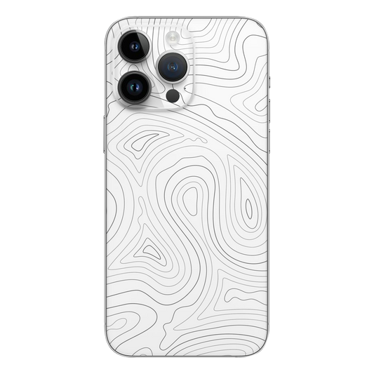 Wrapie White Topography Art Mobile Skin