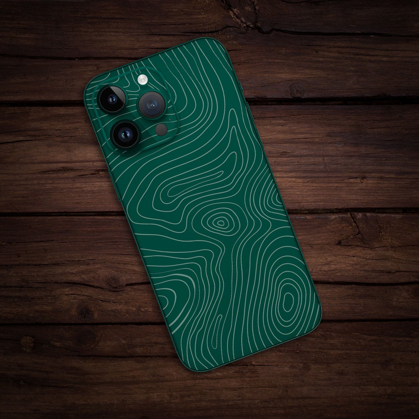 Wrapie Green Topography Art Mobile Skin