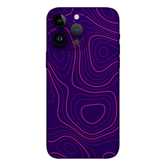 Wrapie Neon Pink Topography Art Mobile Skin