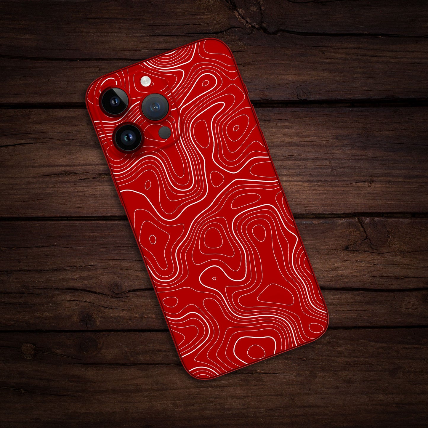 Wrapie Red Topography Art Mobile Skin