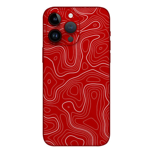 Wrapie Red Topography Art Mobile Skin