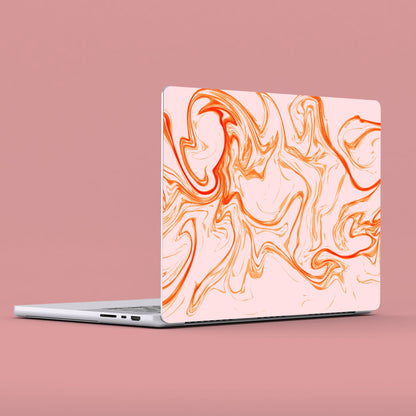 Wrapie Orange Wavy Art Laptop Skin