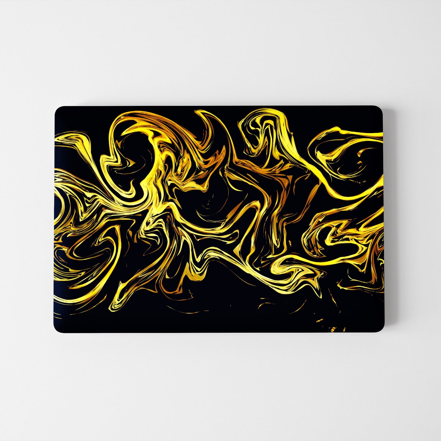 Wrapie Vibrant Golden Neon Swirl Laptop Skin