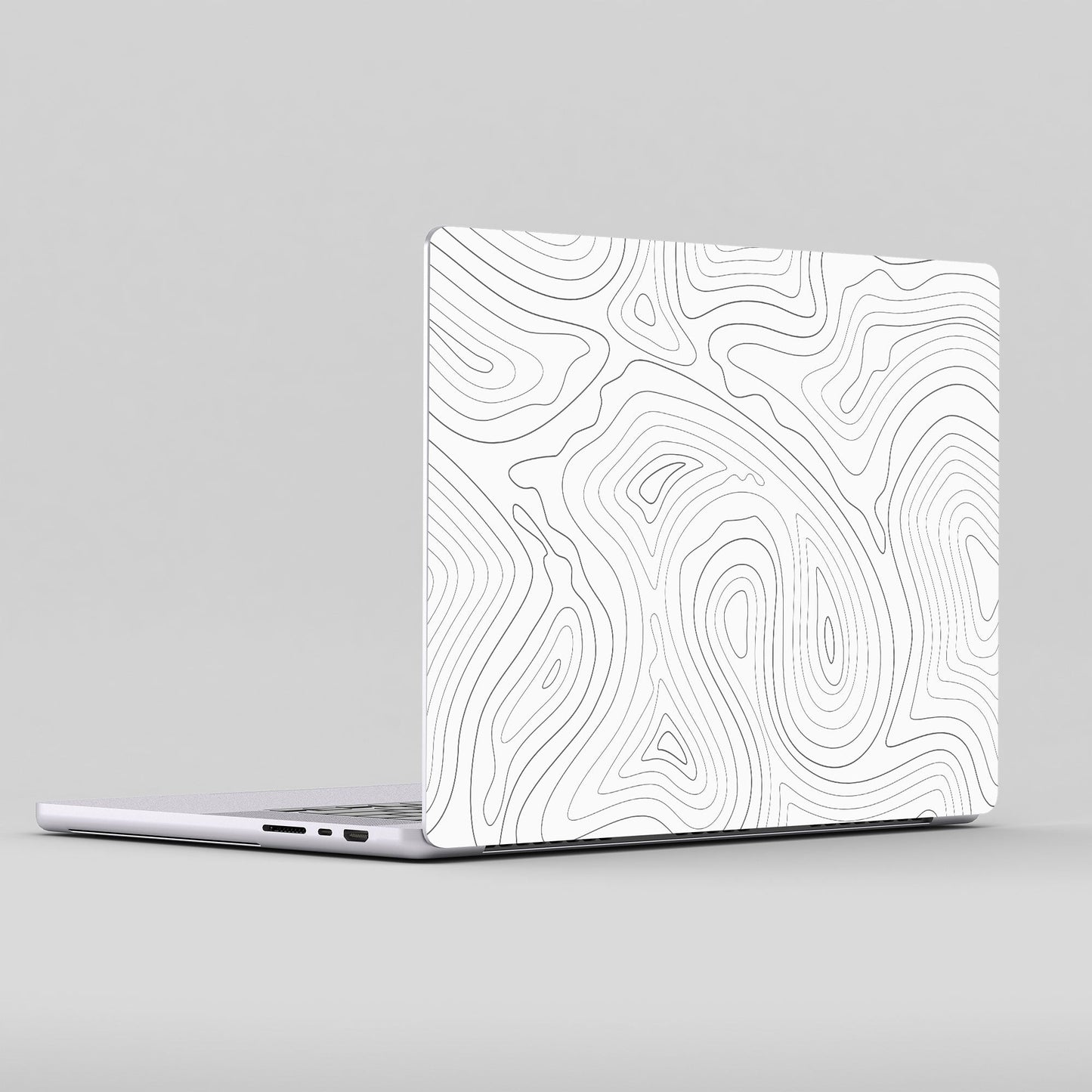 Wrapie White Topographic Contour Laptop Skin