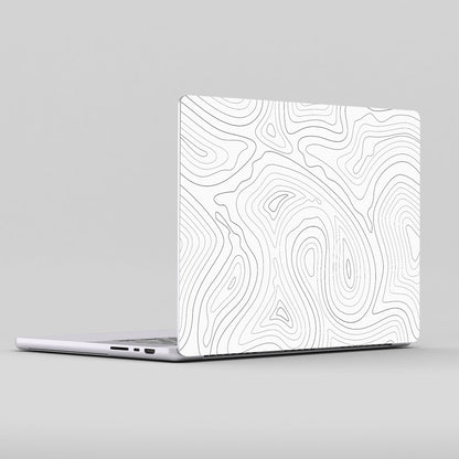 Wrapie White Topographic Contour Laptop Skin