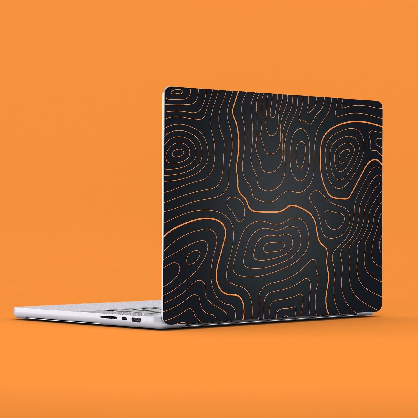 Wrapie Black Topographic Contour Laptop Skin