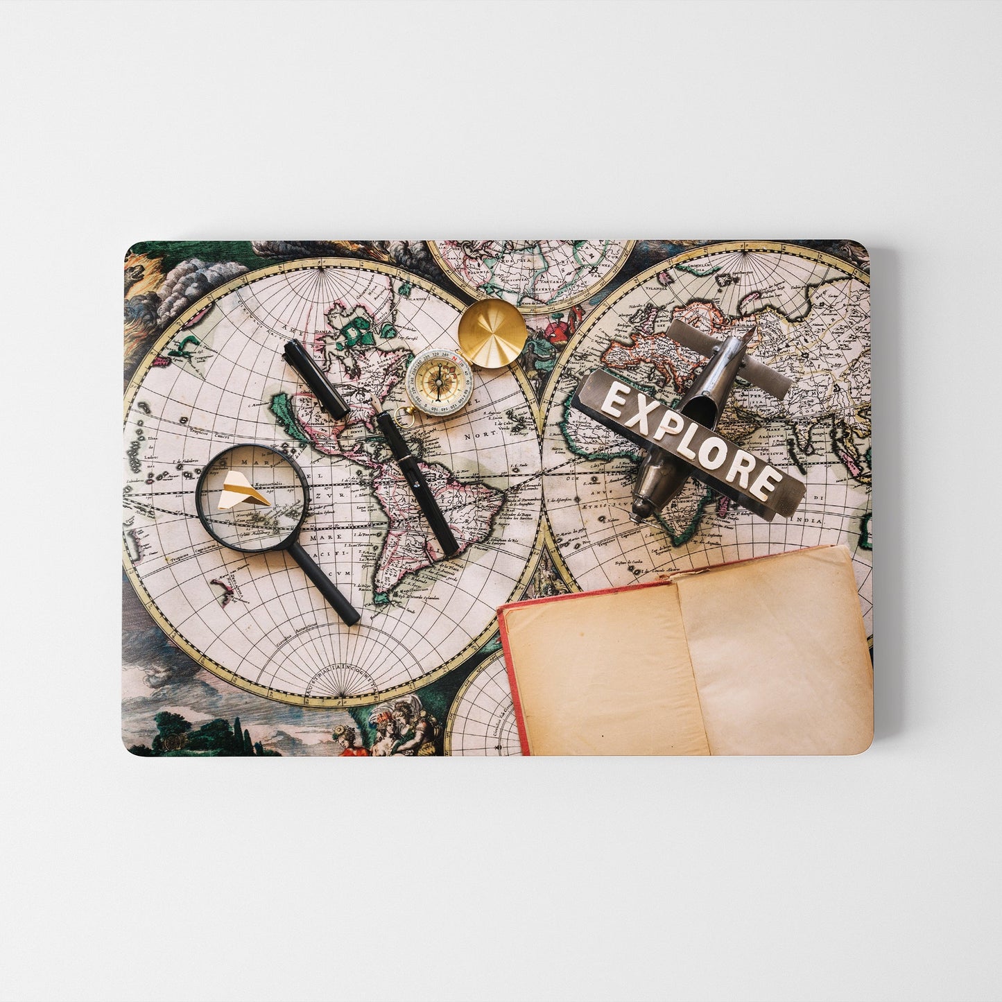 Wrapie World Map Retro Explore Laptop Skin