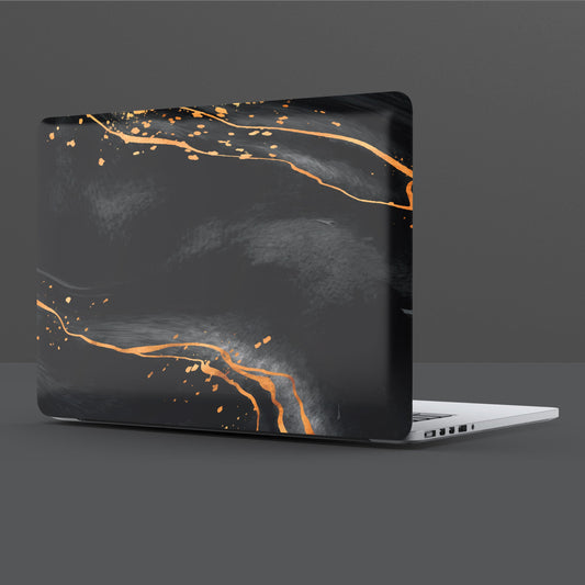 Wrapie Master Black Gold Marbleized Laptop Skin