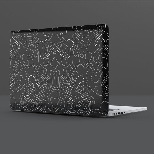 Wrapie Topographic Black Abstract Laptop Skin