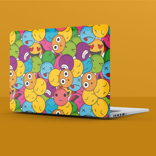 Wrapie Cartoon Face Pattern Printed Laptop Skin