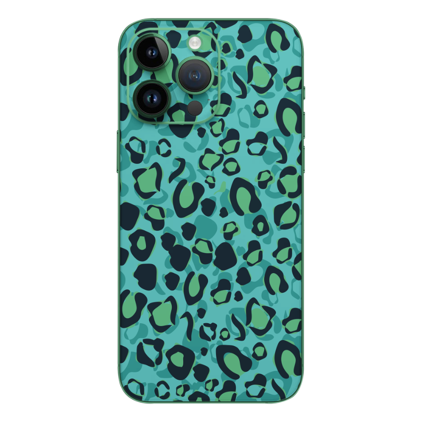 Wrapie Green Leopard Printed Mobile Skin