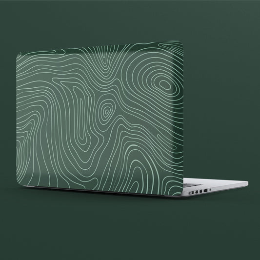 Wrapie Green Lines Art Laptop Skin