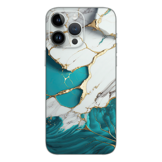 Wrapie Sea Green Resin Pattern Mobile Skin