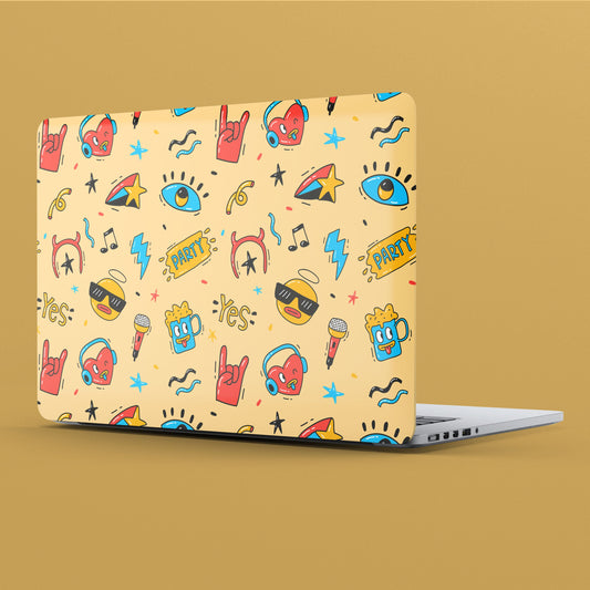 Wrapie Yes Party Emoji Art Laptop Skin