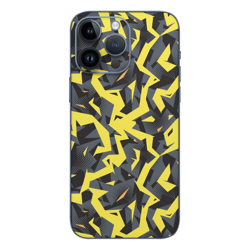 Wrapie Black Yellow Camo Design Mobile Skin