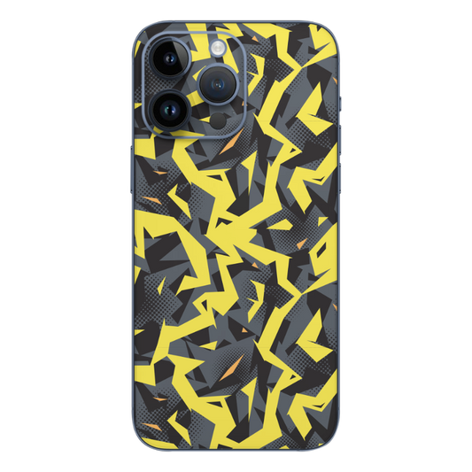 Wrapie Black Yellow Camo Design Mobile Skin