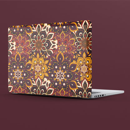 Wrapie Traditional Flower Print Art Laptop Skin