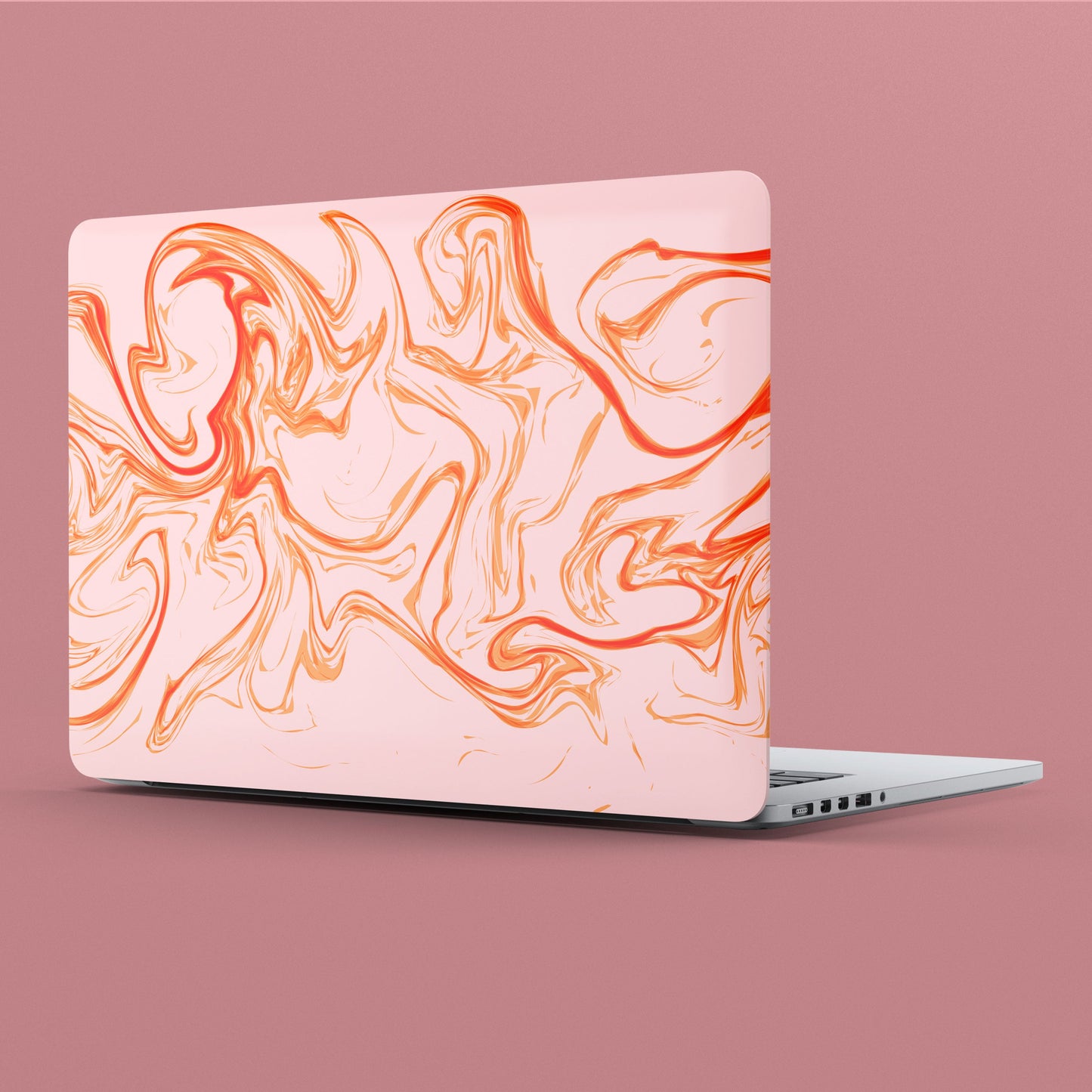 Wrapie Orange Wavy Art Laptop Skin