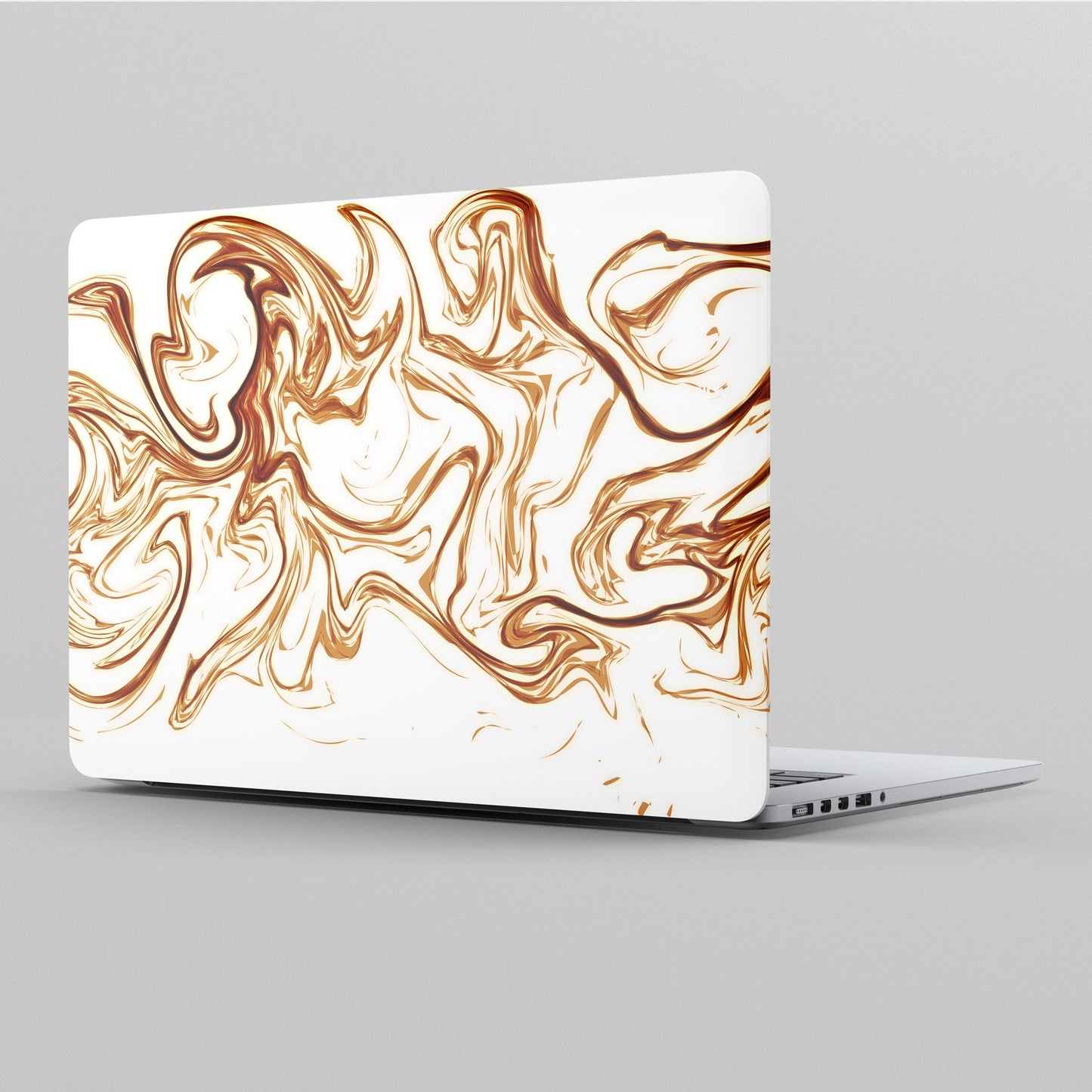 Wrapie Coffee Brown Wavy Art Laptop Skin