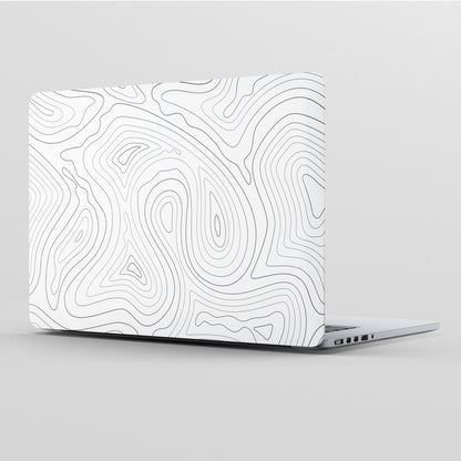 Wrapie White Topographic Contour Laptop Skin