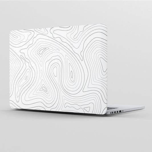 Wrapie White Topographic Contour Laptop Skin