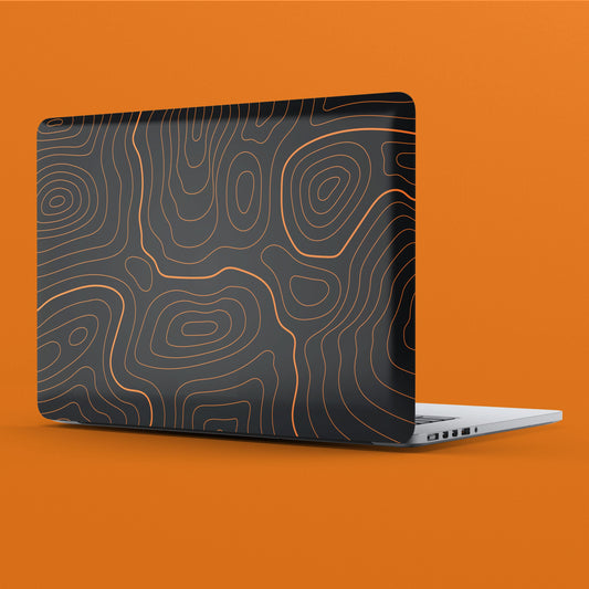 Wrapie Black Topographic Contour Laptop Skin