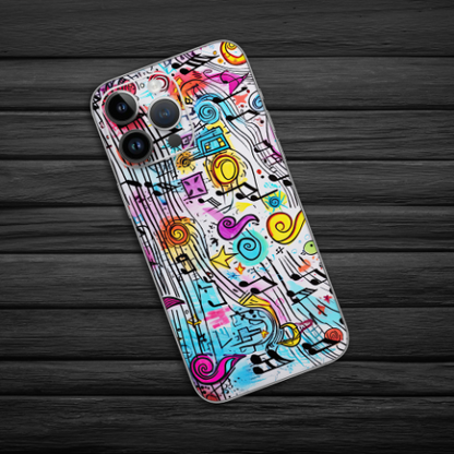 Music Pattern Mobile Skin - Funky Music Pattern Mobile Skin - Wrapie