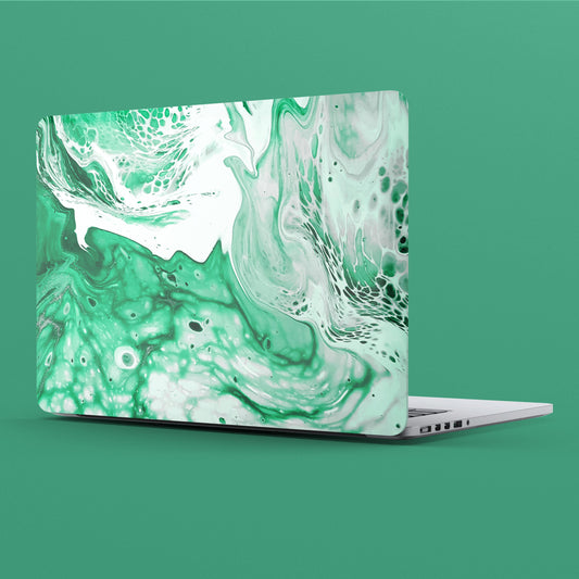 Wrapie Turquoise Glossy Marble Pattern Laptop Skin