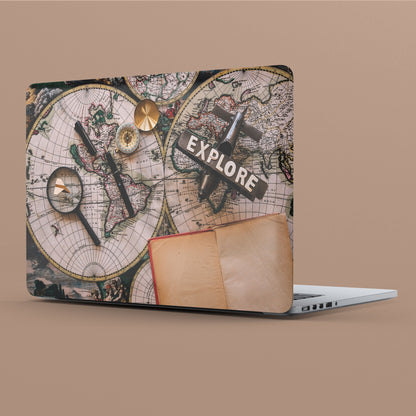 Wrapie World Map Retro Explore Laptop Skin