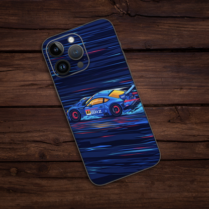 Blue Car Mobile Skin - Sports Blue Car Mobile Skin - Wrapie