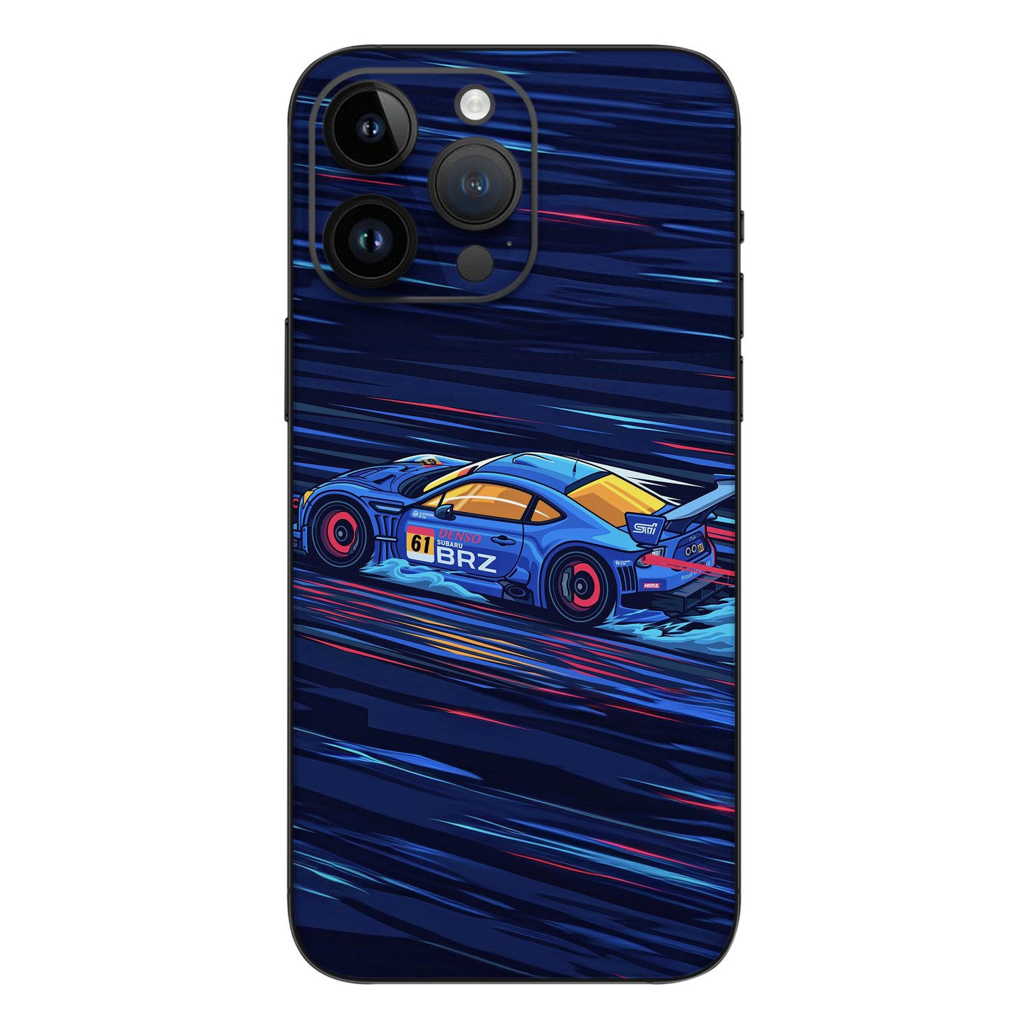 Blue Car Mobile Skin - Sports Blue Car Mobile Skin - Wrapie